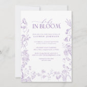 Eleganter Lavender Viktorianische Blumenkinder im Einladung (Vorderseite)