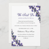 Eleganter Lavender Vow Renewal Jahrestag Einladung (Vorne/Hinten)