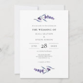 Eleganter Lavender Wedding All in One Einladung (Vorderseite)