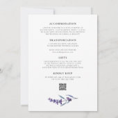 Eleganter Lavender Wedding All in One Einladung (Rückseite)
