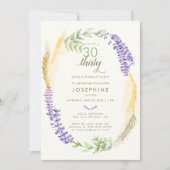 Eleganter Lavender Wheat Wreath Wellness-Center 30 Einladung (Vorderseite)
