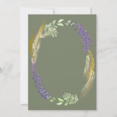 Eleganter Lavender Wheat Wreath Wellness-Center 30 Einladung (Rückseite)