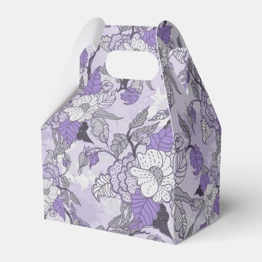 Eleganter Lavender & White Floral Gable Gevor Box Geschenkschachtel (Rückseite)