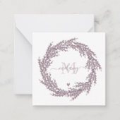 Eleganter Lavender Wreath - Mit Monogramm Mitteilungskarte (Vorderseite)