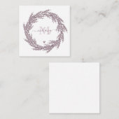Eleganter Lavender Wreath - Mit Monogramm Mitteilungskarte (Vorne/Hinten)