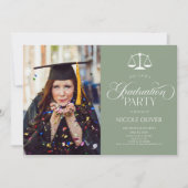 Eleganter Lawyer Scale Custom Picture Abschluss Einladung (Vorderseite)