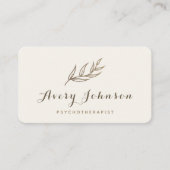 Eleganter Leaf Minimalistisch Psychotherapeut Coun Visitenkarte (Vorderseite)