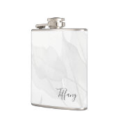 Eleganter Leaf Personalisierter Name Flachmann (Links)