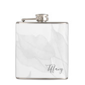 Eleganter Leaf Personalisierter Name Flachmann (Vorderseite)