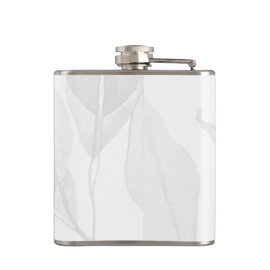 Eleganter Leaf Personalisierter Name Flachmann (Rückseite)