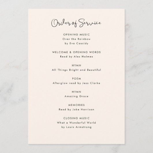 Eleganter Lebensfeiertag Beerdigung Programm (Rückseite)