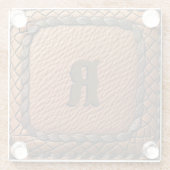 Eleganter Lederlook Western Style Glasuntersetzer (Rückseite)