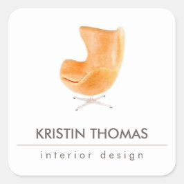 Eleganter Lederstuhl Innenarchitekt Quadratischer Aufkleber