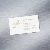 Eleganter leichter Cream & Gold Perched Bird Magnetische Visitenkarte (Beispiel)