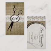 eleganter Leinwand- und Spitzehaar-Stylist Visitenkarte (Vorne/Hinten)