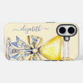 Eleganter Lemon Drop Martini Monogramm Case-Mate iPhone Hülle (Rückseite (Horizontal))