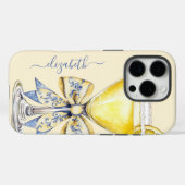 Eleganter Lemon Drop Martini Monogramm Case-Mate iPhone Hülle (Rückseite (Horizontal))
