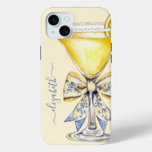 Eleganter Lemon Drop Martini Monogramm Case-Mate iPhone Hülle