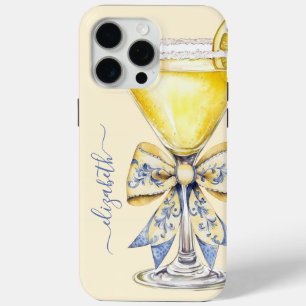 Eleganter Lemon Drop Martini Monogramm Case-Mate iPhone Hülle