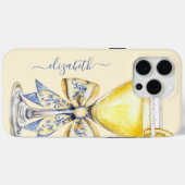 Eleganter Lemon Drop Martini Monogramm Case-Mate iPhone Hülle (Rückseite (Horizontal))