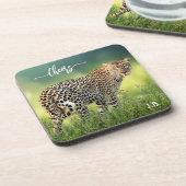 Eleganter Leopard Big Cat Untersetzer (Linke Seite)