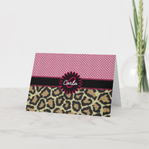 Eleganter Leopard-Druck und Tupfen-Monogramm