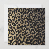 Eleganter Leopard Print Glitzer Einladung (Rückseite)