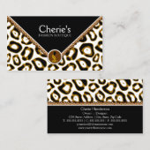 Eleganter Leopard und Spitze Visitenkarte (Vorne/Hinten)