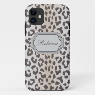 Eleganter Leoparddruck mit Monogramm Case-Mate iPhone Hülle