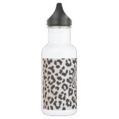 Eleganter Leoparddruck mit Monogramm Edelstahlflasche (Links)