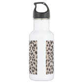 Eleganter Leoparddruck mit Monogramm Edelstahlflasche (Rückseite)