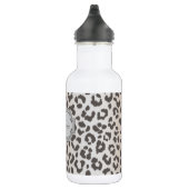 Eleganter Leoparddruck mit Monogramm Edelstahlflasche (Rechts)