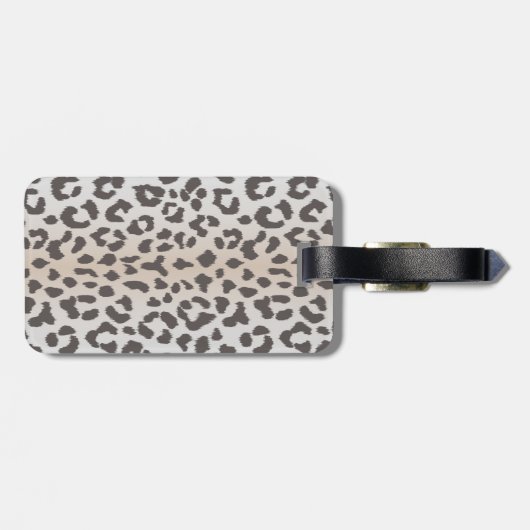 Eleganter Leoparddruck mit Monogramm Gepäckanhänger (Rückseite horizontal)