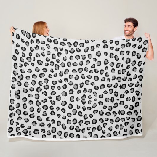 Eleganter Leopardenprint-Monogramm Fleecedecke (Beispiel)