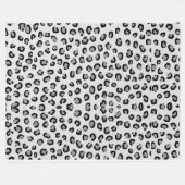 Eleganter Leopardenprint-Monogramm Fleecedecke (Vorderseite (Horizontal))