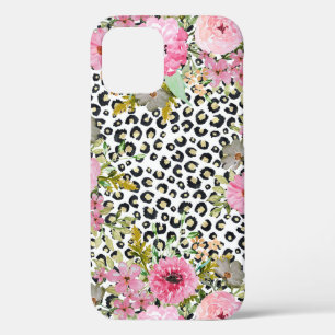 Eleganter Leopardenprint und Blumendesign Case-Mate iPhone Hülle