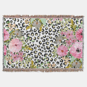 Eleganter Leopardenprint und Blumendesign Decke