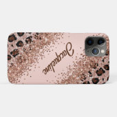 Eleganter Leopardenprint und Glitzernd Case-Mate iPhone Hülle (Rückseite (Horizontal))