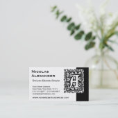 Eleganter Letter A Antique Monogram Renaissance Visitenkarte (Stehend Vorderseite)