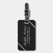 Eleganter Letter A Sparkling Diamonds Monogram Gepäckanhänger (Vorderseite vertikal)