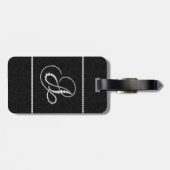 Eleganter Letter A Sparkling Diamonds Monogram Gepäckanhänger (Rückseite horizontal)