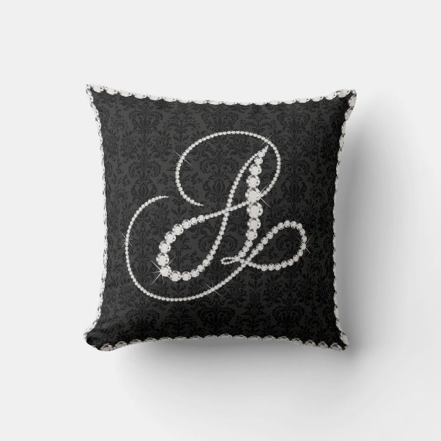Eleganter Letter A Sparkling Diamonds - Monogram Kissen (Vorderseite)