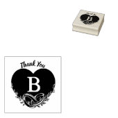 Eleganter Letter B Heart Foliage Wedding Vielen Da Gummistempel (Stempel)