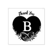 Eleganter Letter B Heart Foliage Wedding Vielen Da Gummistempel (Prägung)