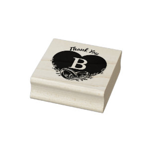 Eleganter Letter B Heart Foliage Wedding Vielen Da Gummistempel
