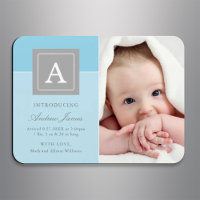 Eleganter Letter Block Baby Boy Blue Foto Birth