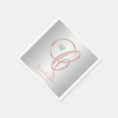 Eleganter Letter C Silver Gray Rose Gold Wedding Serviette (Ecke)