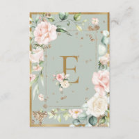 Eleganter Letter E Monogram Aquarell Floral Rose