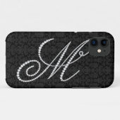 Eleganter Letter M Sparkling Diamonds Monogram Case-Mate iPhone Hülle (Rückseite (Horizontal))