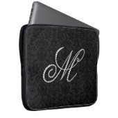 Eleganter Letter M Sparkling Diamonds Monogram Laptopschutzhülle (Vorne Rechts)